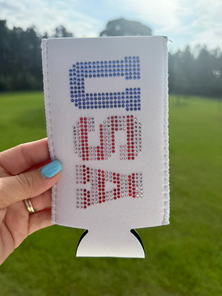 USA Rhinestone Slim Can Sleeve