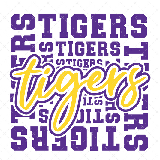 LSU Tigers Word Art - DTF Transfer