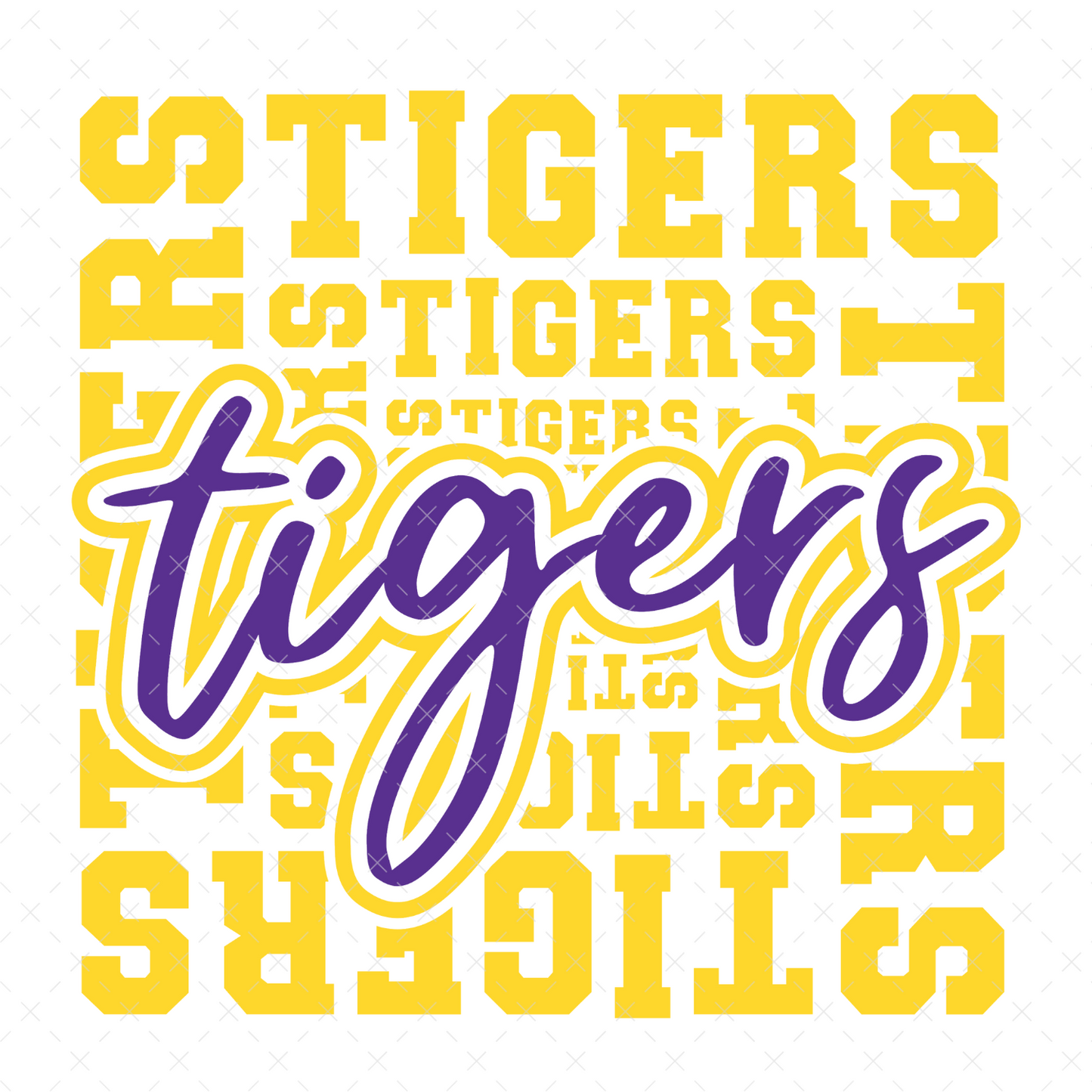 LSU Tigers Word Art - DTF Transfer
