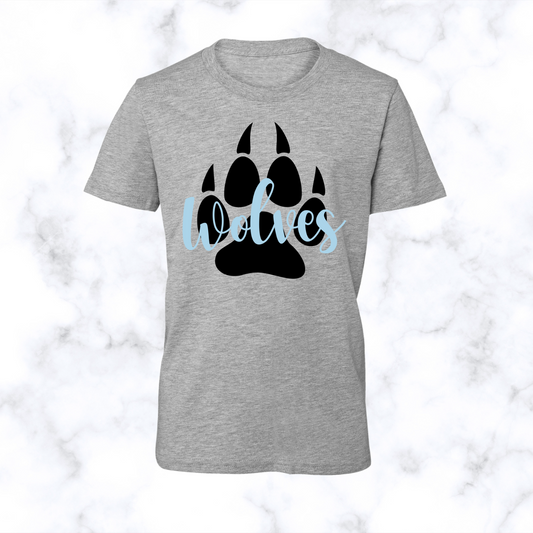 Wolves Paw Print Tee Youth