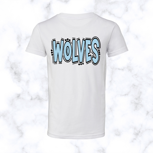 Wolves Doodle Tee Youth