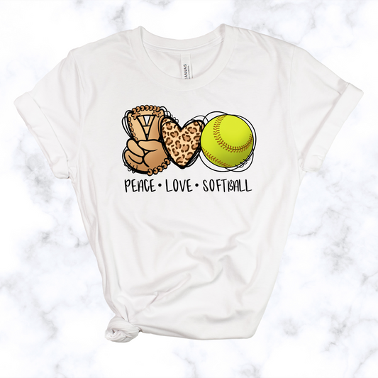 Peace Love Softball Tee