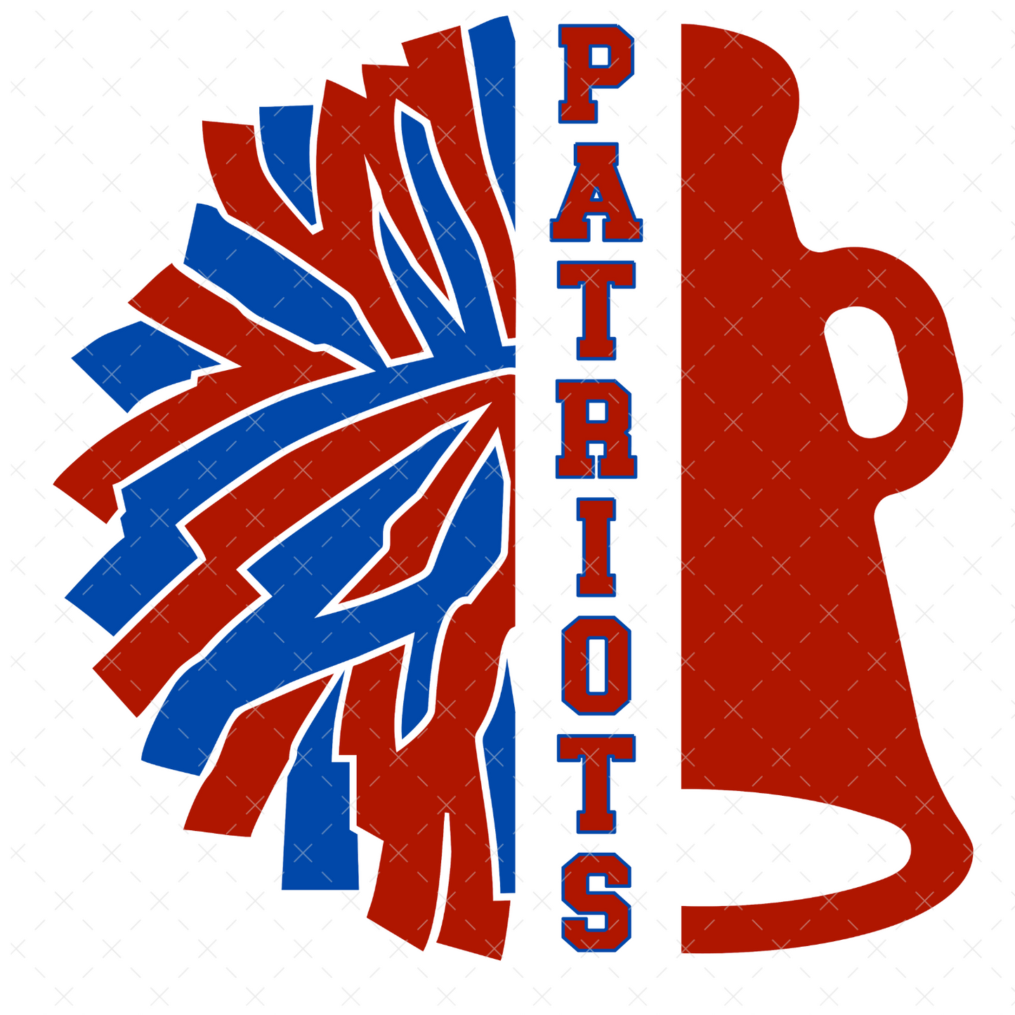 Patriots Cheer Pom + Cone DTF Transfer