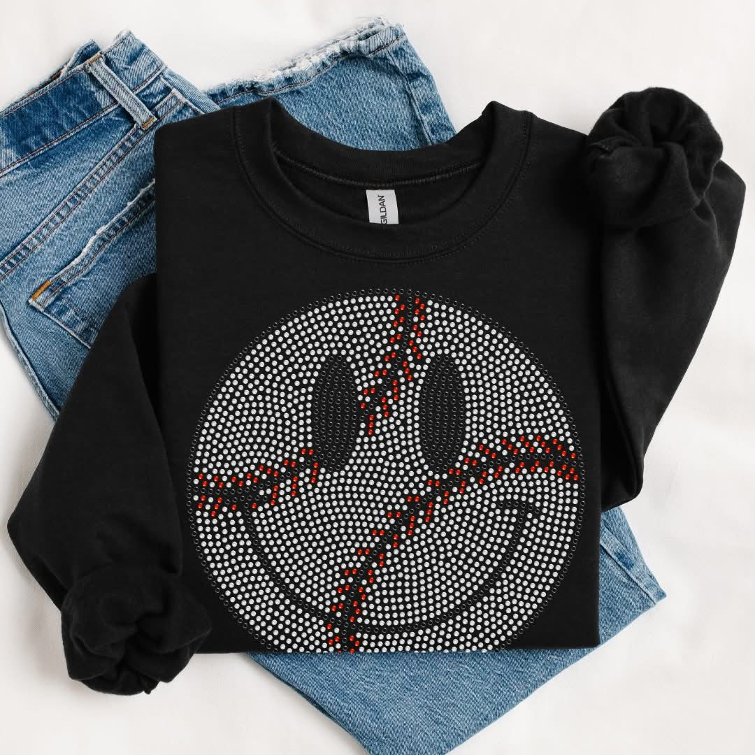 Baseball Happy Face Spangle Adult