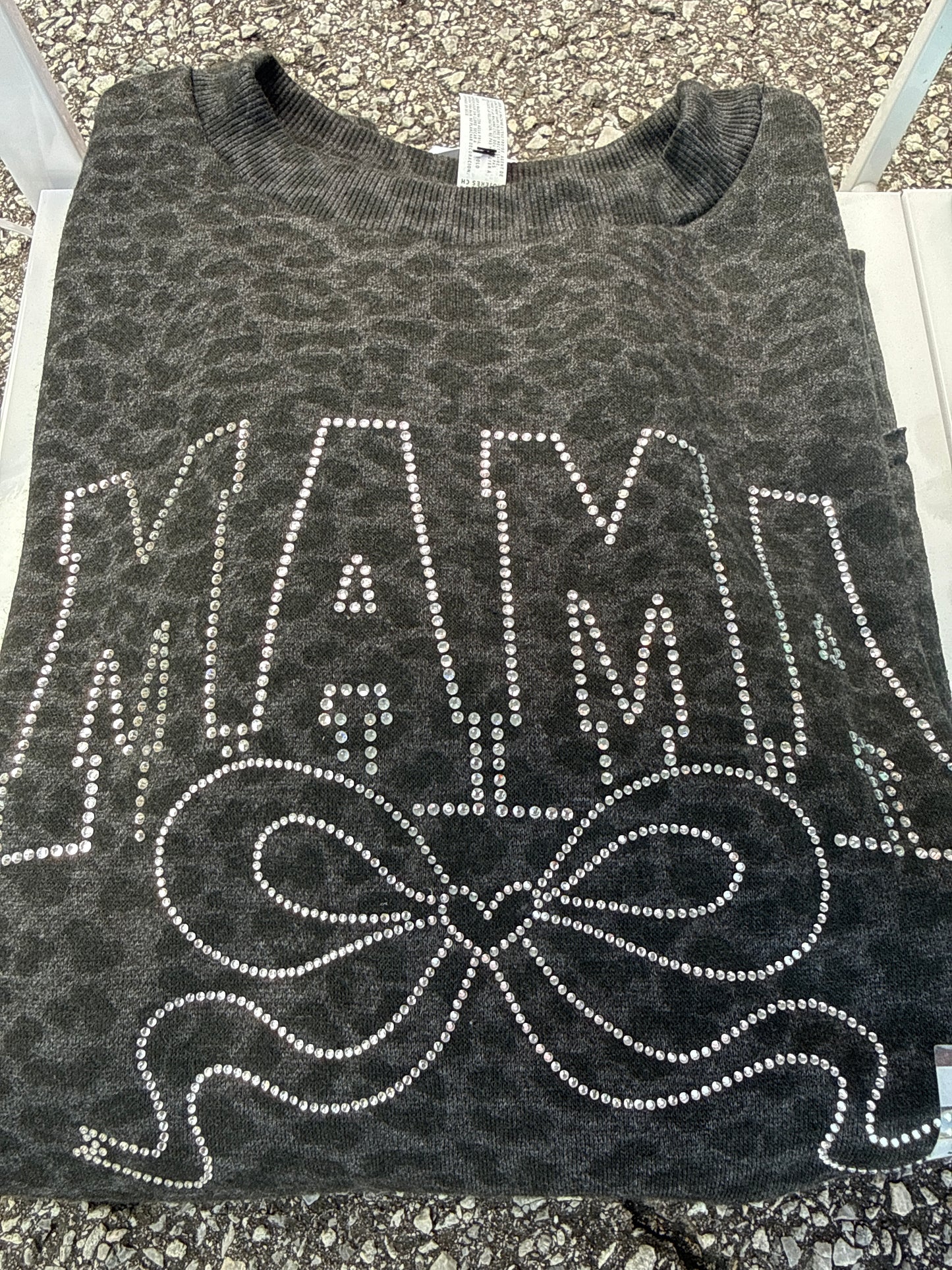 Mama Bow Rhinestone Sweatshirt