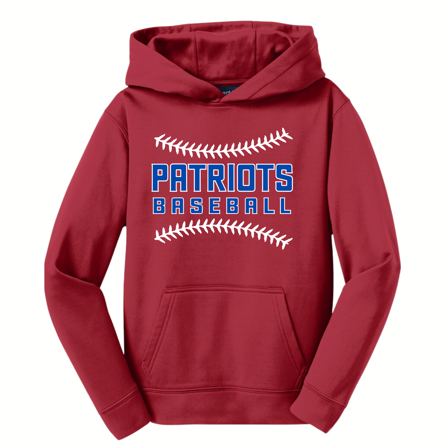 Patriots Baseball Stitching Adult Dri-Wick Hoodie