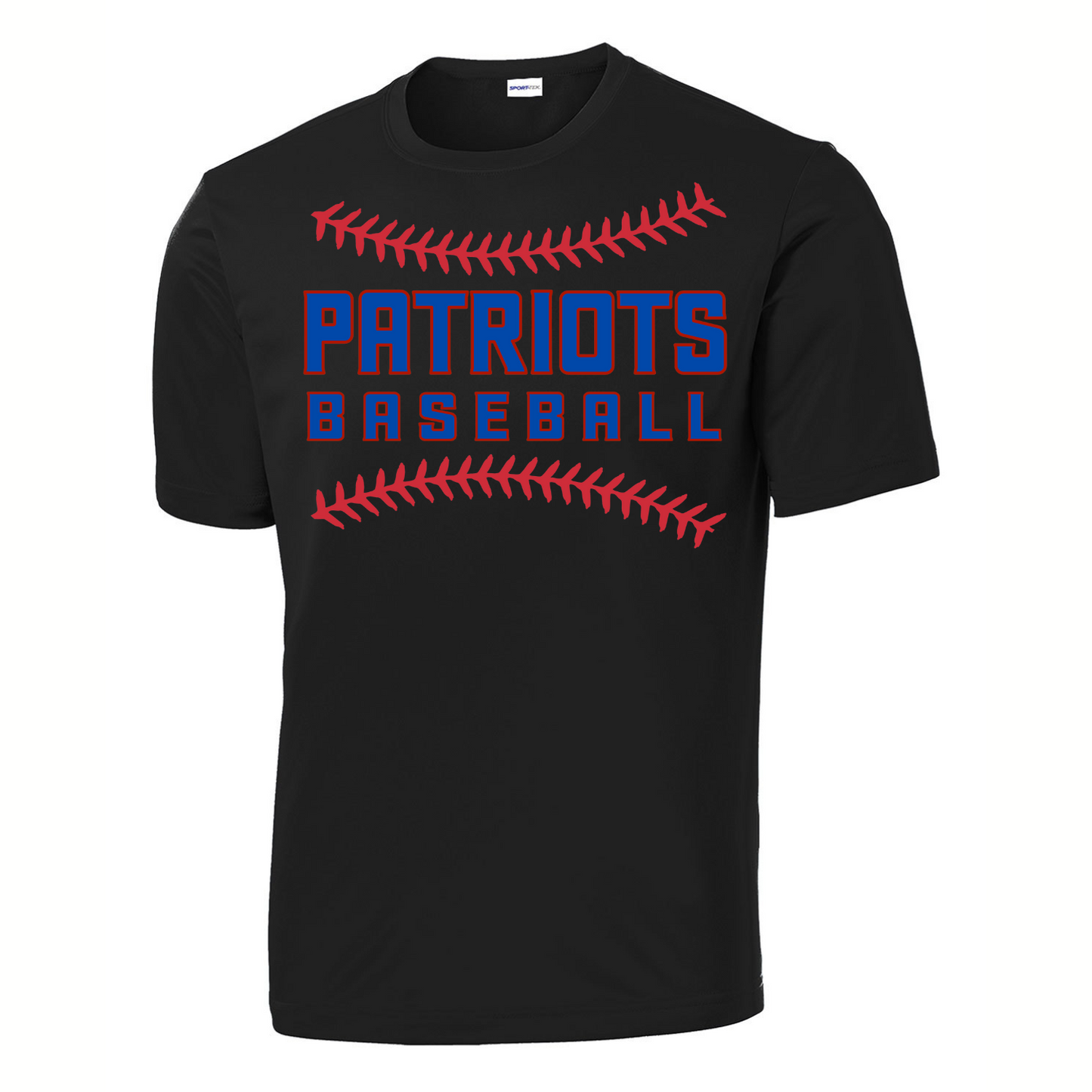 Patriots Baseball Stitching Youth Short Sleeve Dri-Wick Tee