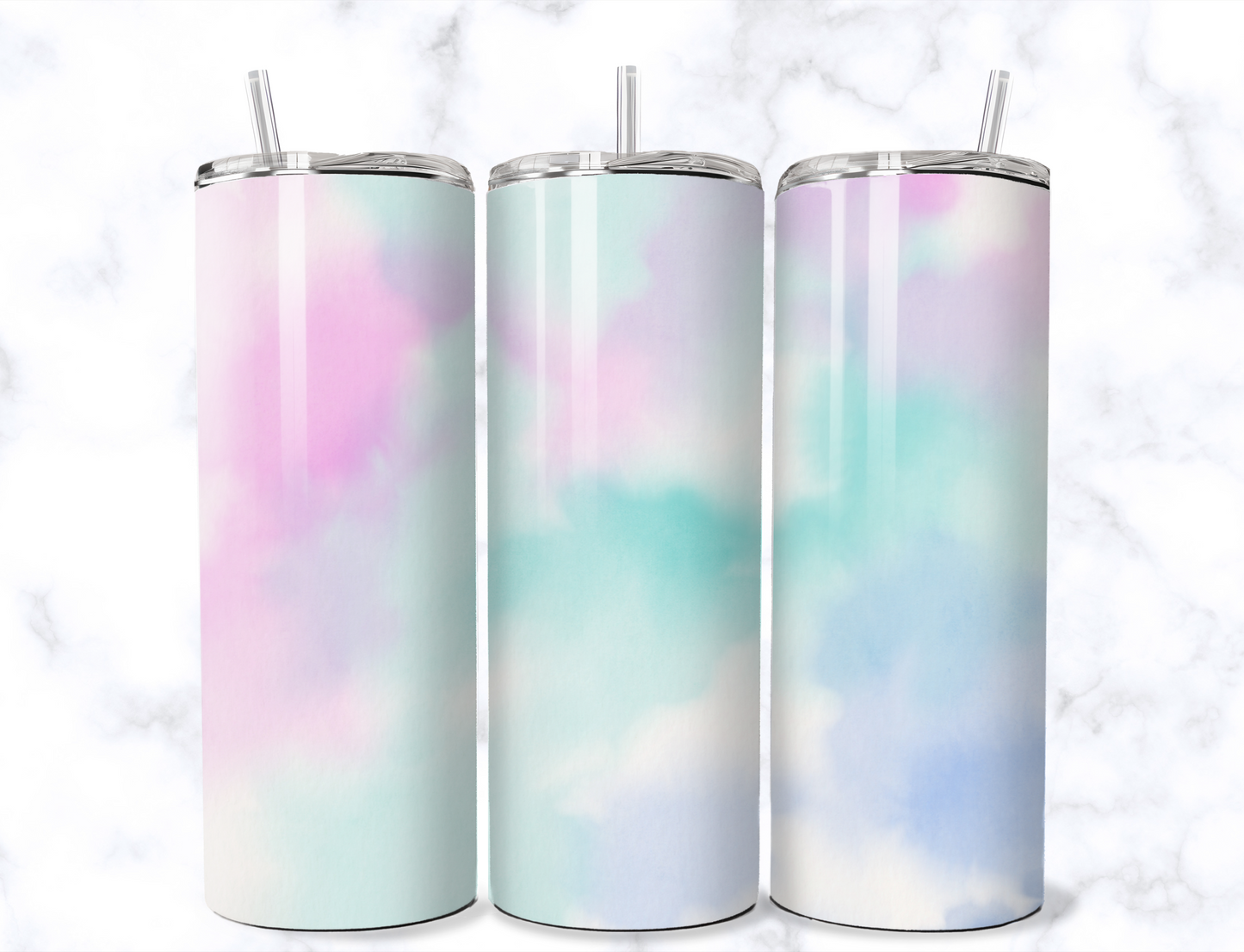 Rainbow Watercolor Tumbler