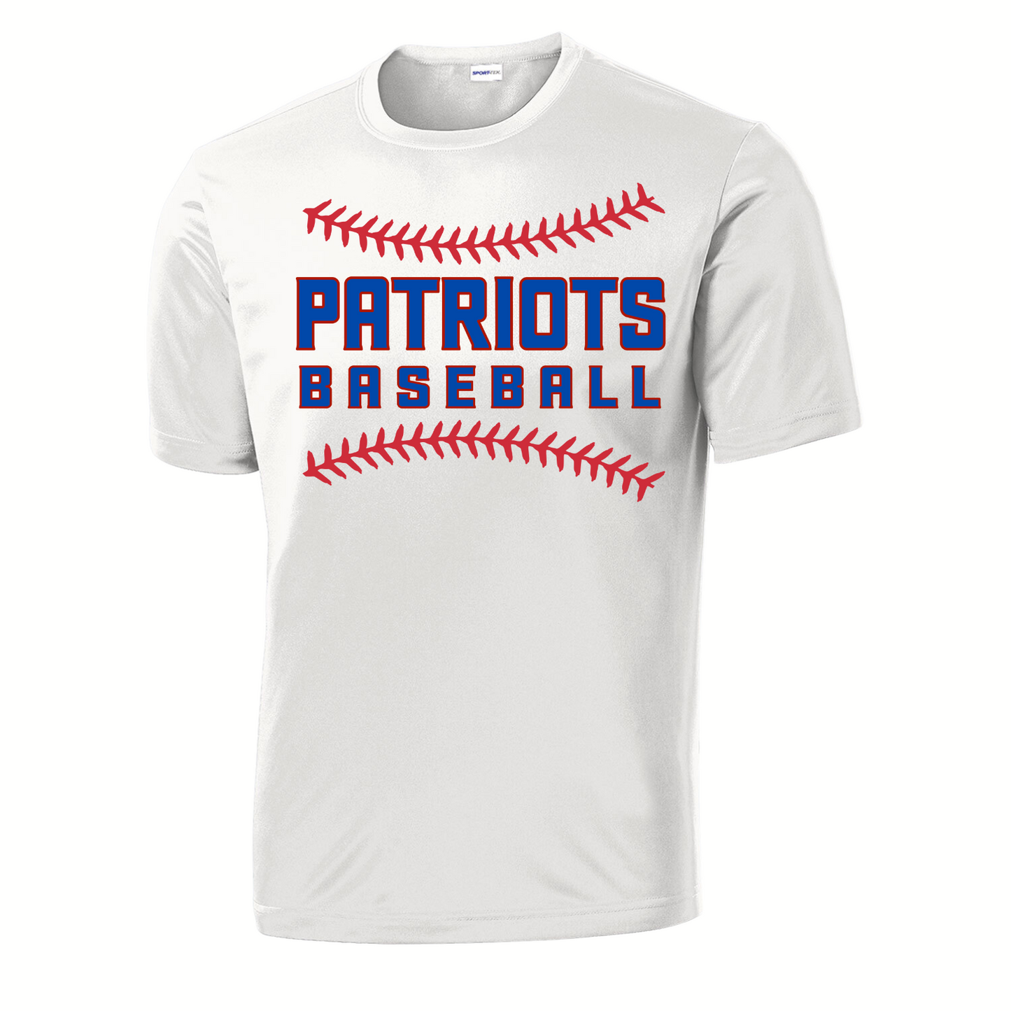 Patriots Baseball Stitching Youth Short Sleeve Dri-Wick Tee