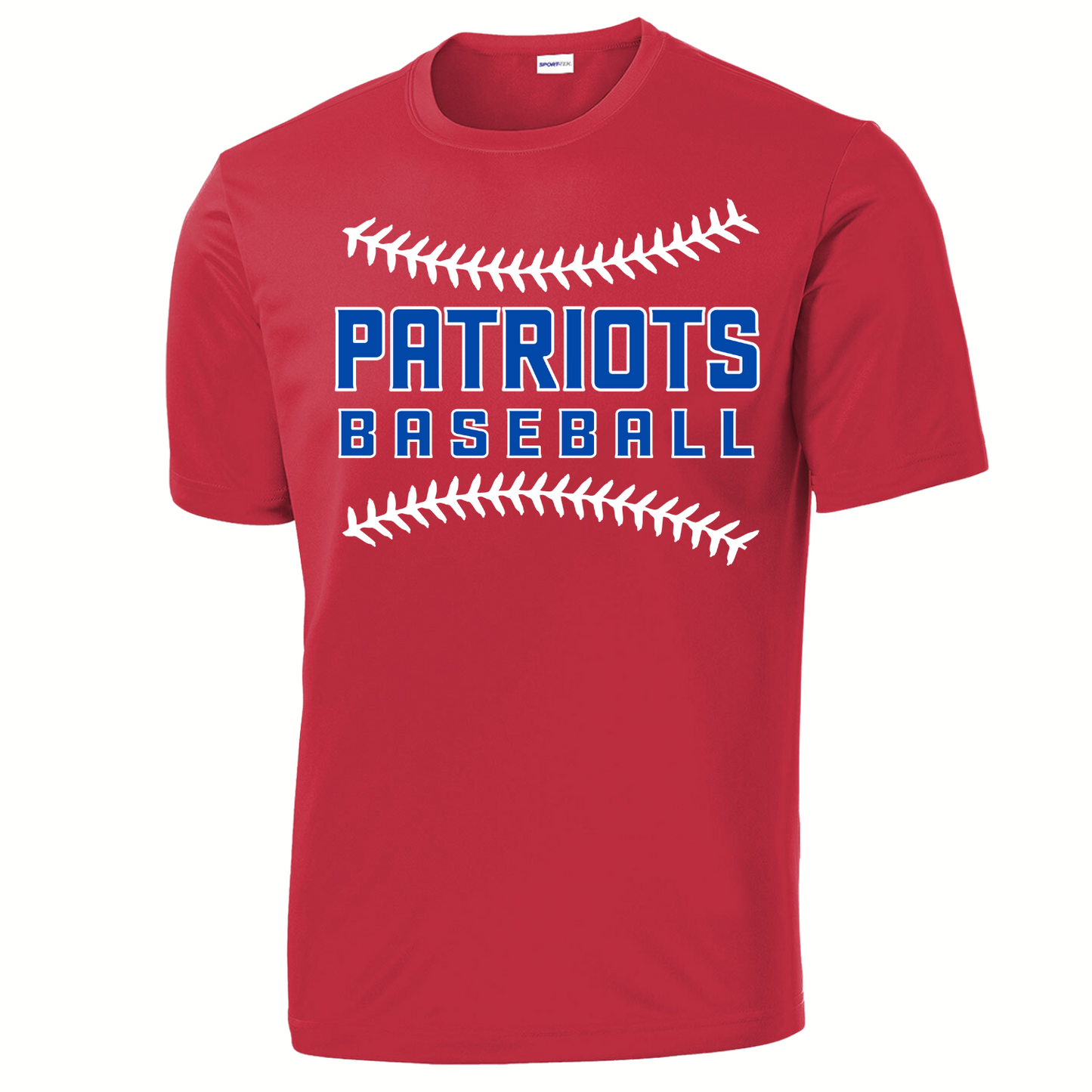 Patriots Baseball Stitching Youth Short Sleeve Dri-Wick Tee