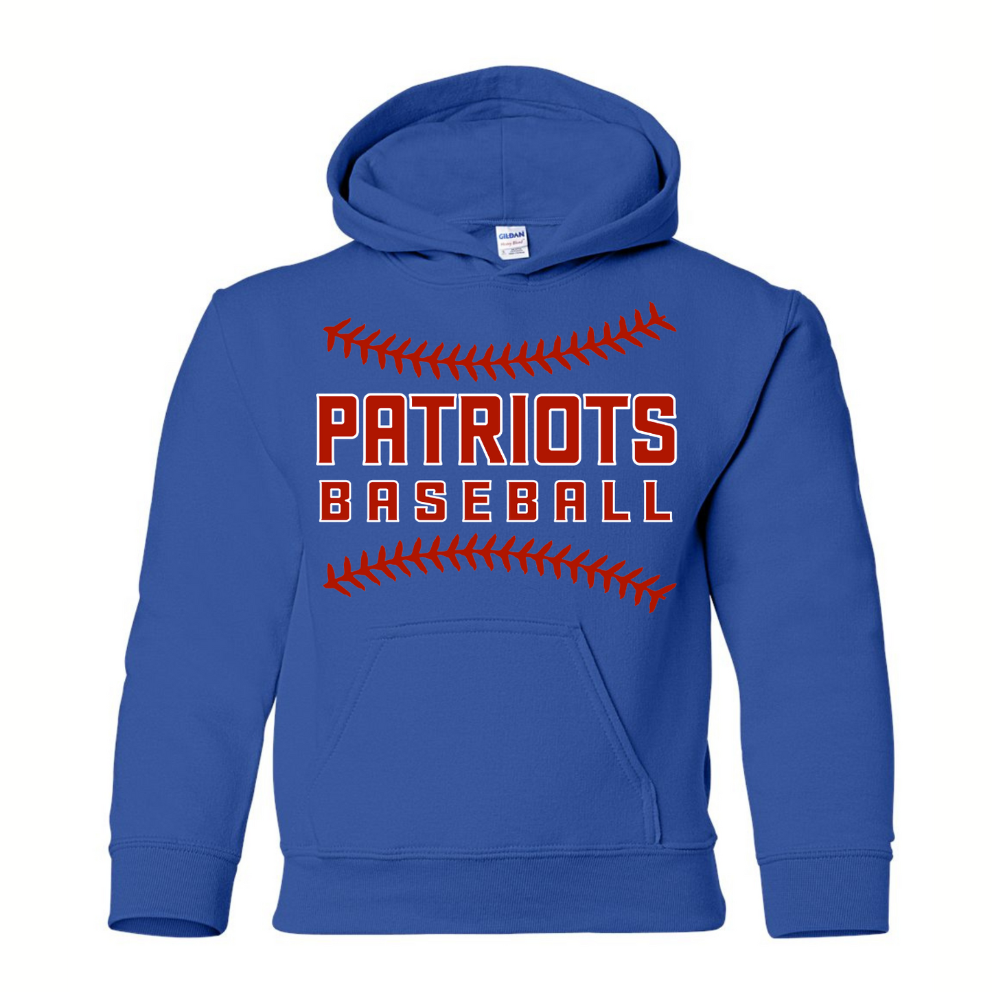 Patriots Baseball Stitching Youth Hoodie