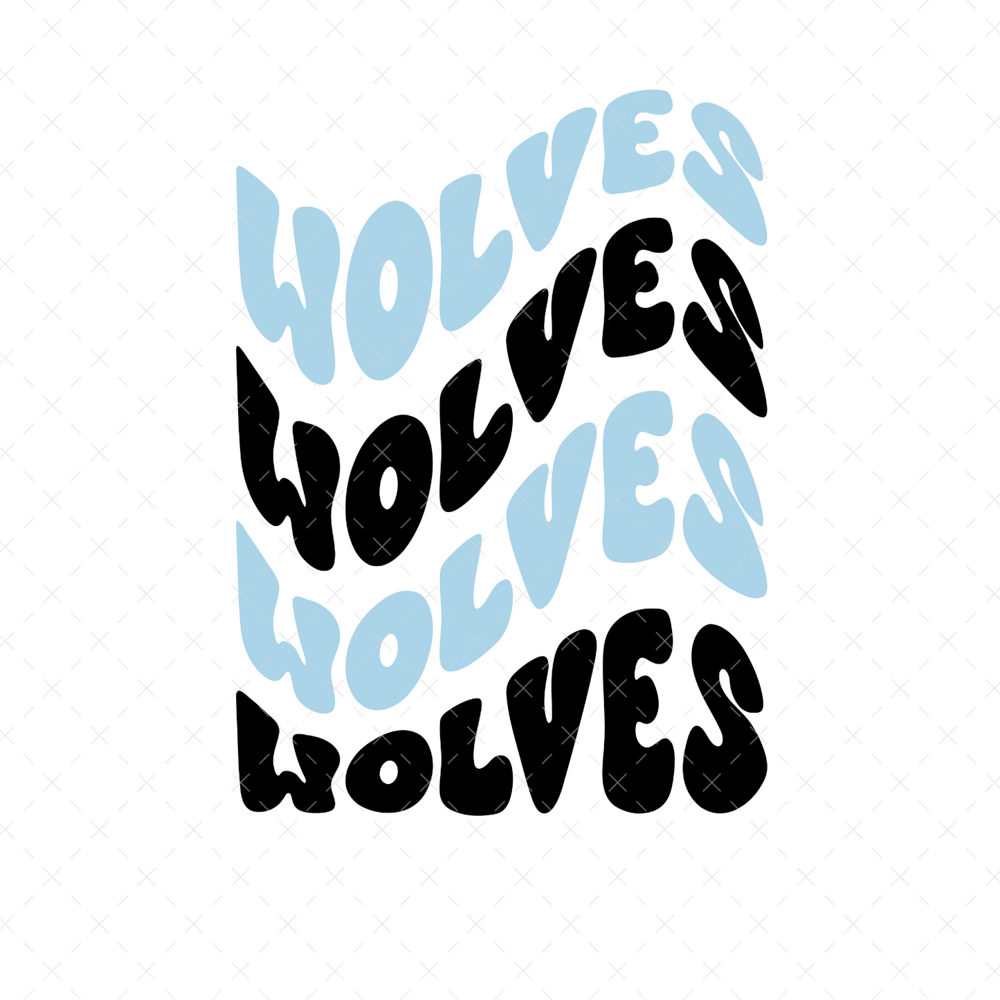 Wolves Stacked Wavy DTF Transfer