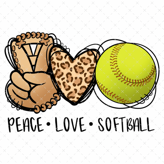 Peace Love Softball- DTF Transfer
