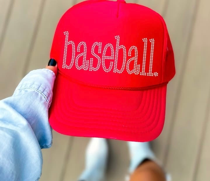 Baseball Rhinestone Trucker Hat