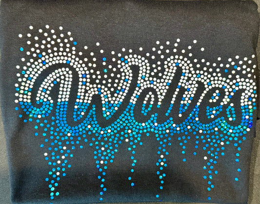 Wolves Ombré Drip Spangle Adult