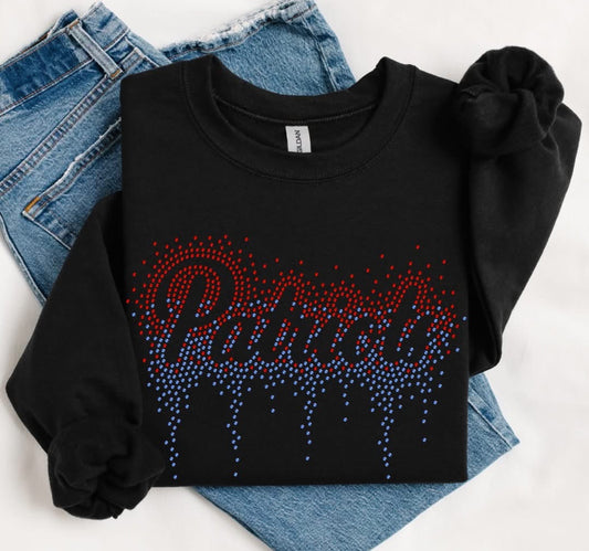 Patriots Drip Rhinestones Adult