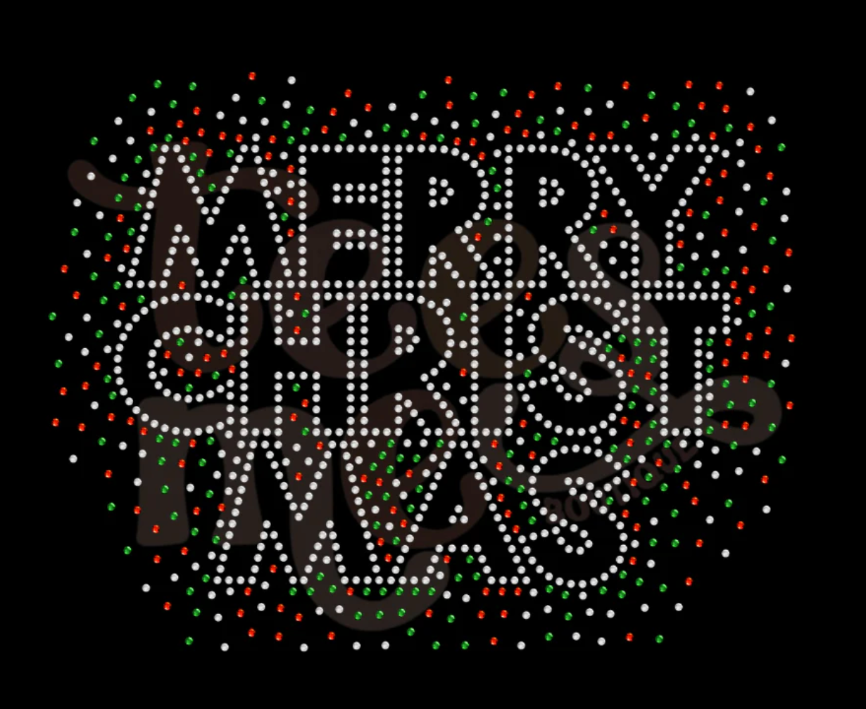 Merry Christmas Scatter Rhinestones