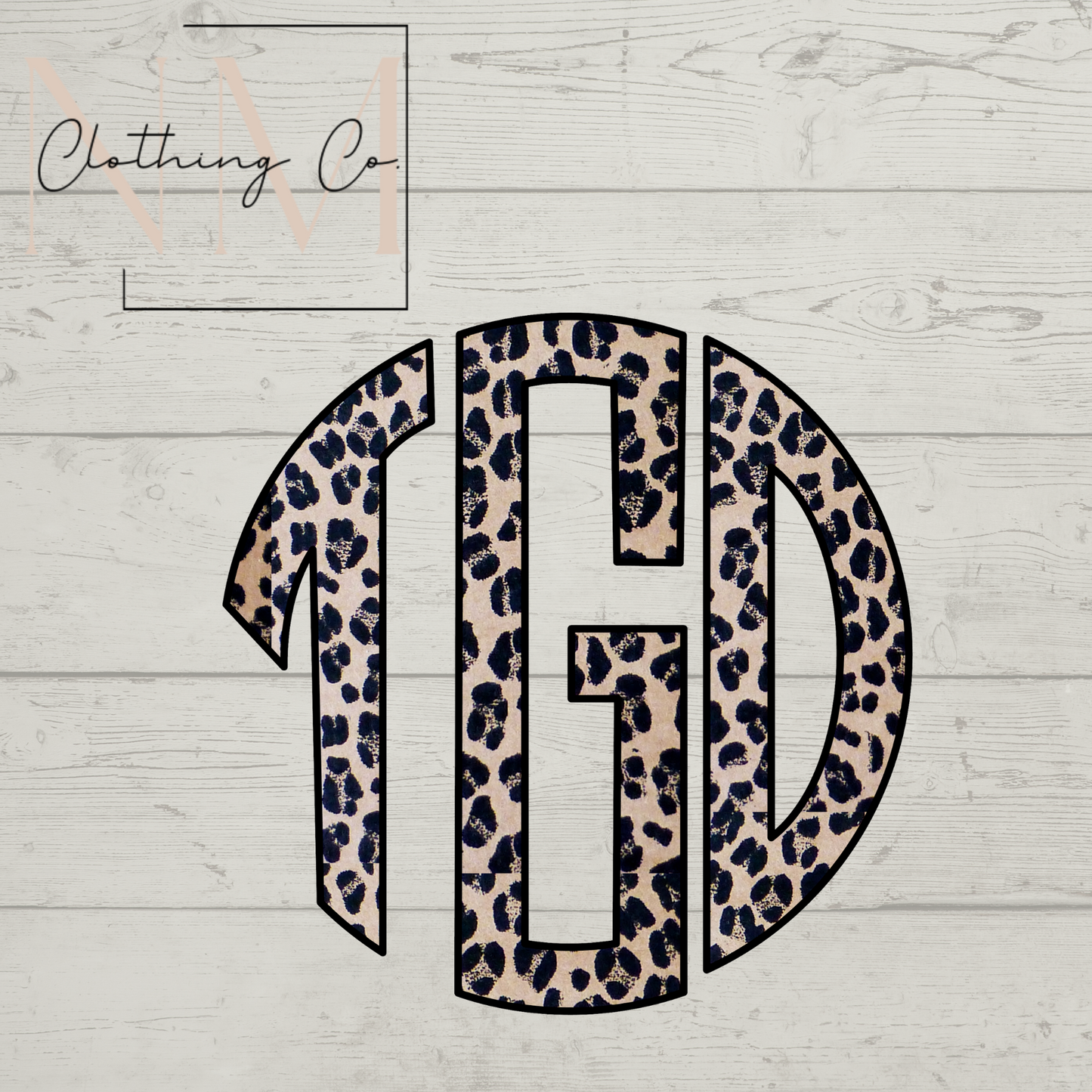 Leopard Circle Monogram-Decal