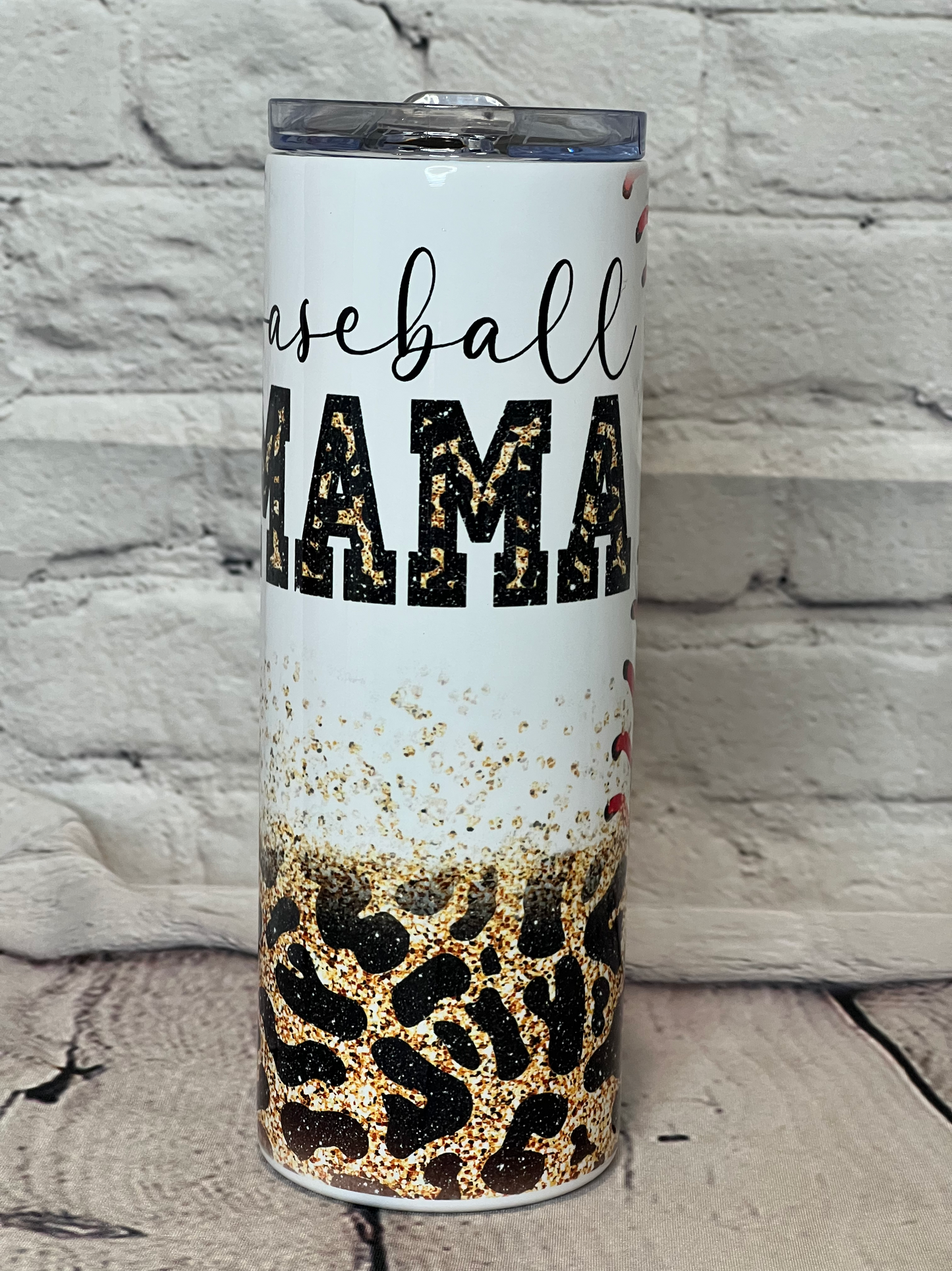Baseball Mama Leopard Tumbler