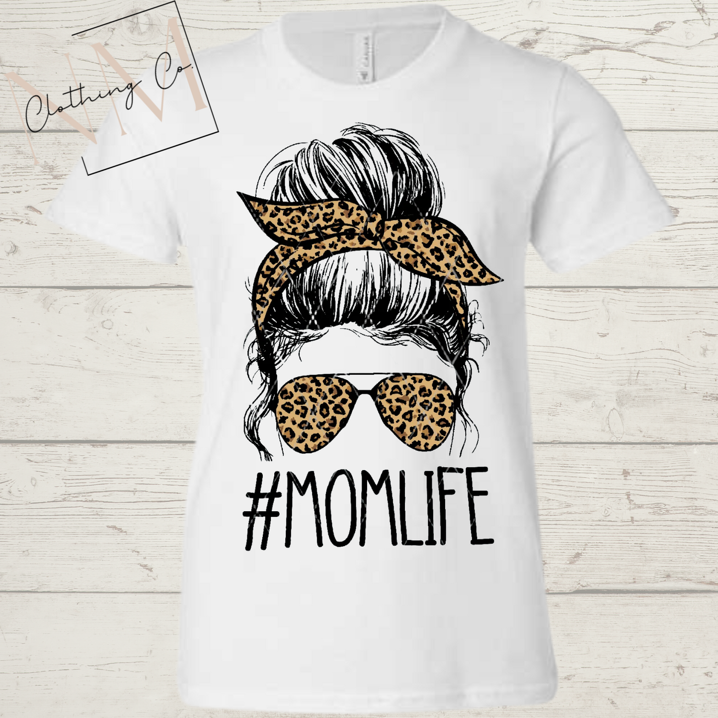 Leopard Mom Life Messy Bun
