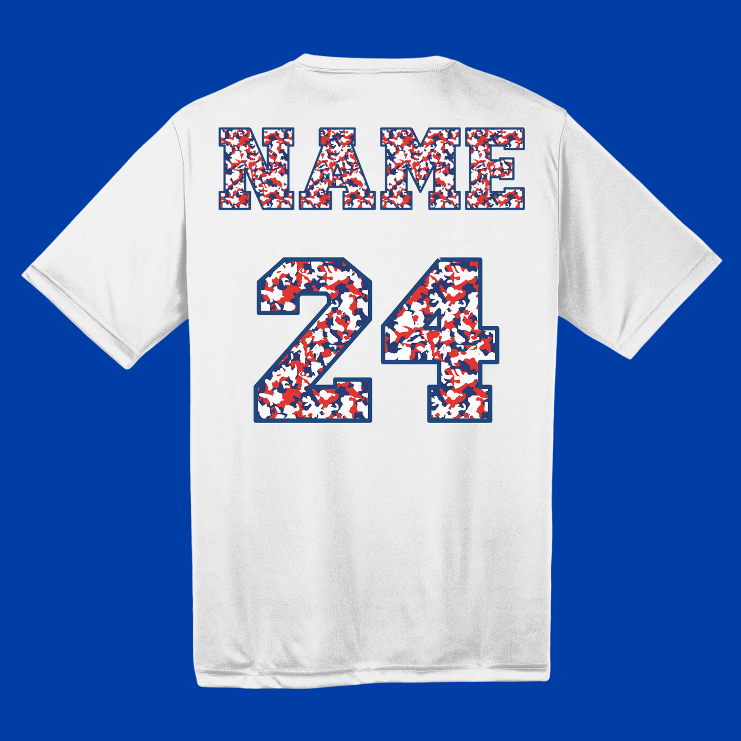 Pace Red + White + Blue Camo Dri-Wick Tee Youth