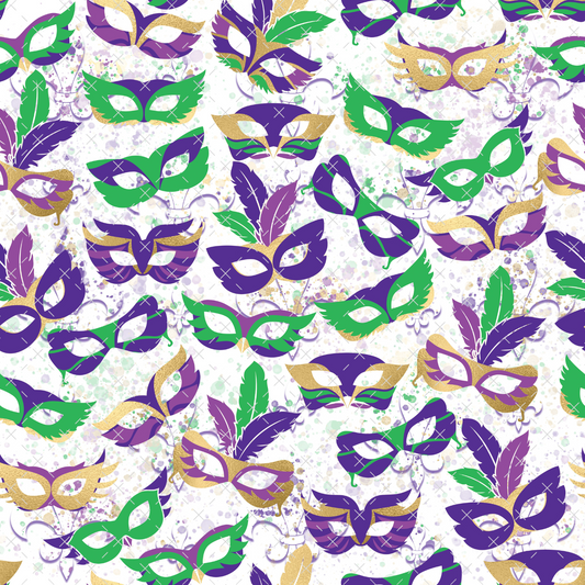 Mardi Gras Masks Sublimation Transfer