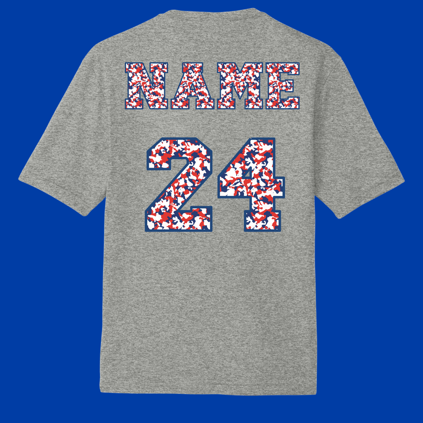 Pace Red + White + Blue Camo Dri-Wick Tee Youth