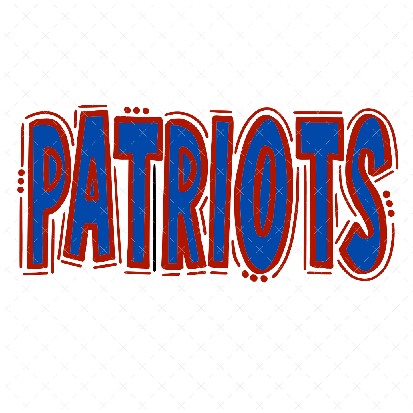 Patriots Doodle DTF Transfer