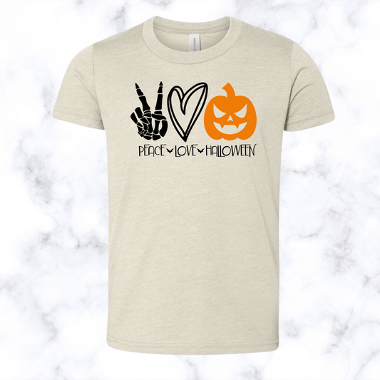 Peace Love Halloween Youth Tee