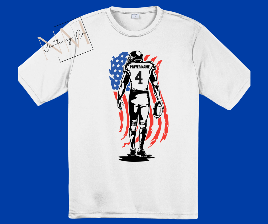 Football Player American Flag Tee Youth