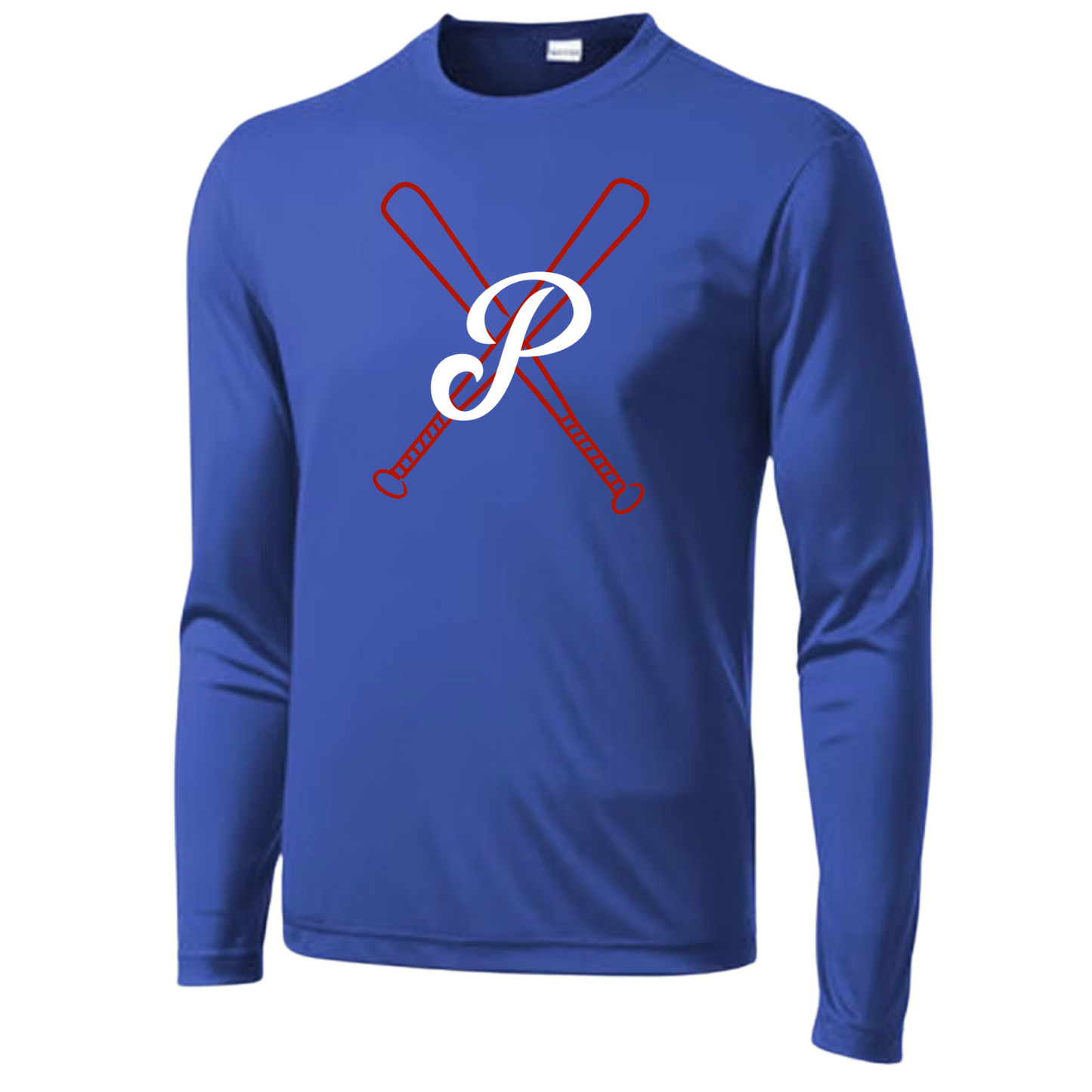 Patriots Baseball Bats Youth Long Sleeve Dri-Wick Tee