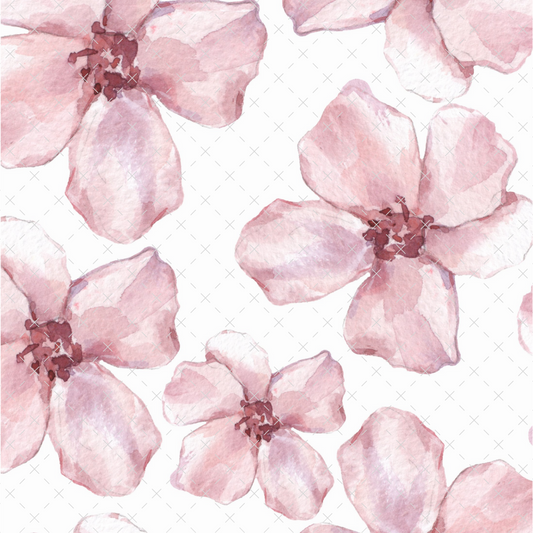 Pink Watercolor Flowers Sublimation Transfer