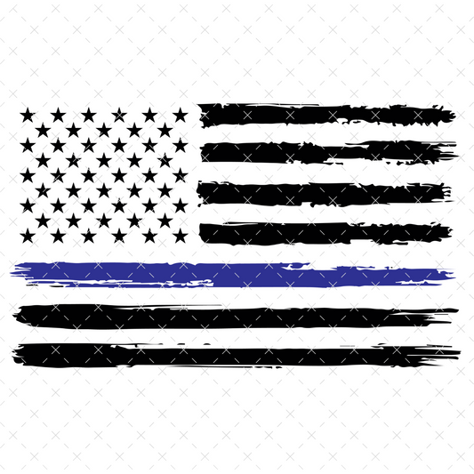 American Flag + Blue Line - DTF Transfer