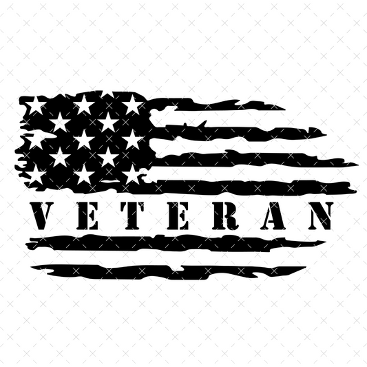 Distressed American Flag Veteran - DTF Transfer