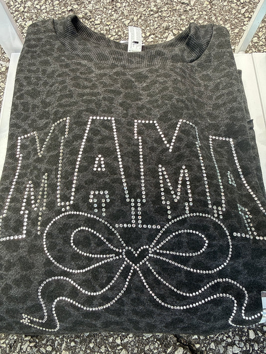 Mama Bow Rhinestone Sweatshirt