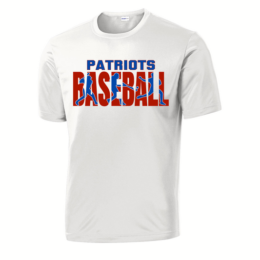 Patriots Baseball Silhouette Adult Short Sleeve Dri-Wick Tee