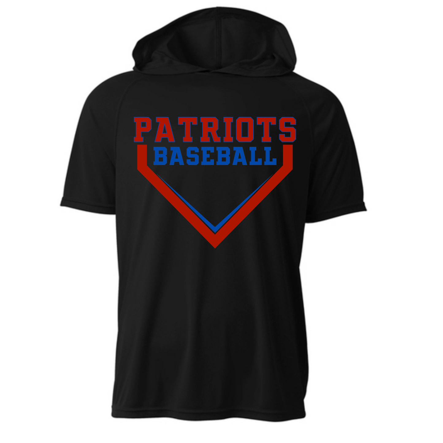 Patriots Home Plate Dri-Wick Short Sleeve Hooded T-Shirt Adult