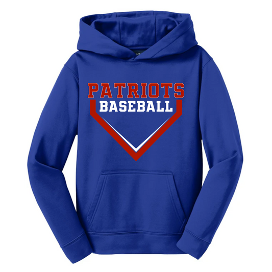 Patriots Home Plate Adult Dri-Wick Hoodie