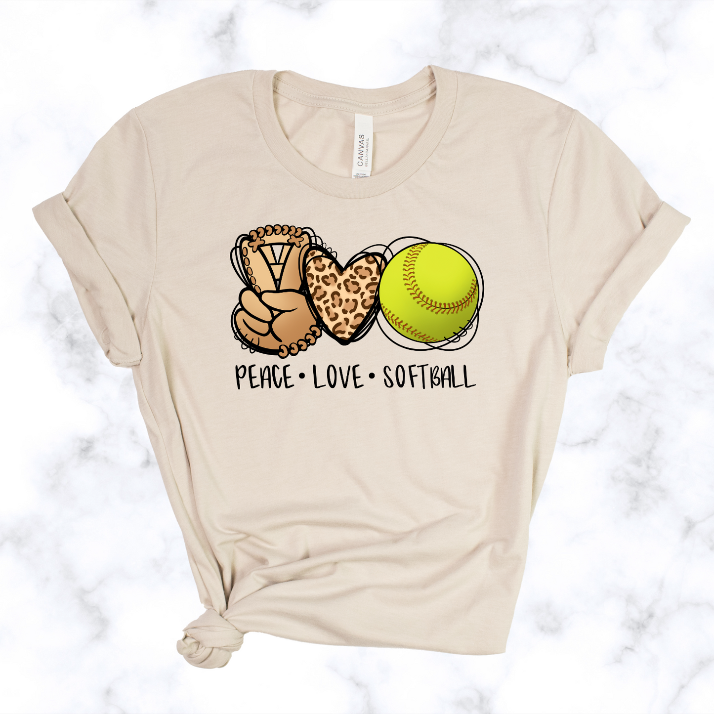 Peace Love Softball Tee