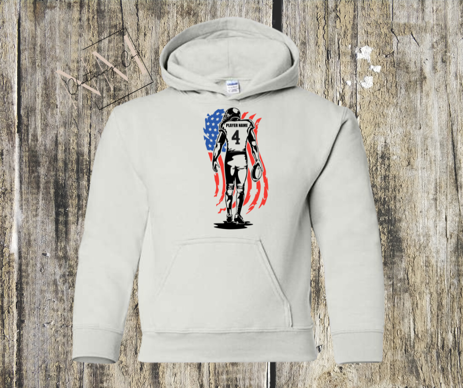 Football Player American Flag Hoodie