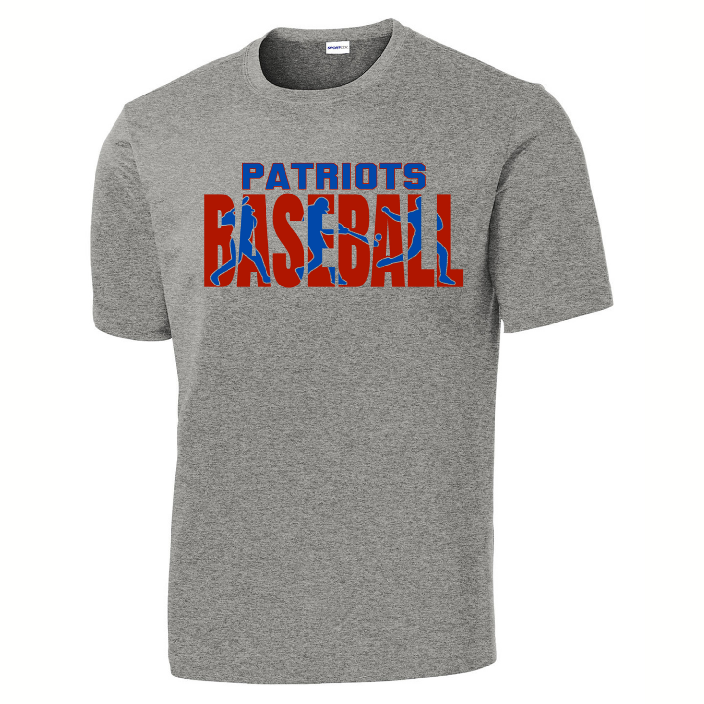 Patriots Baseball Silhouette Adult Short Sleeve Dri-Wick Tee