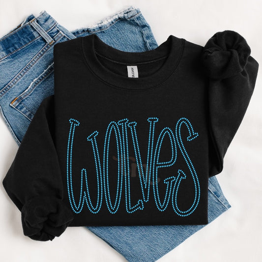 Wolves Hand Drawn Rhinestone