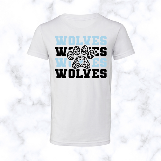 Wolves Paw Stacked Tee Youth