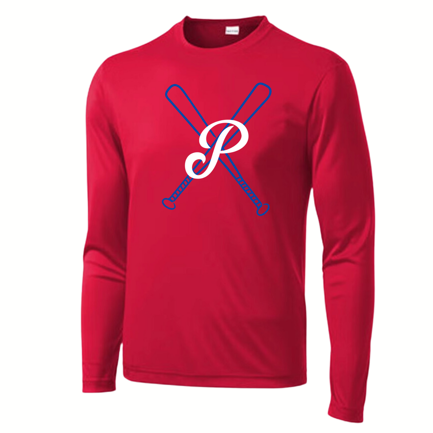 Patriots Baseball Bats Youth Long Sleeve Dri-Wick Tee