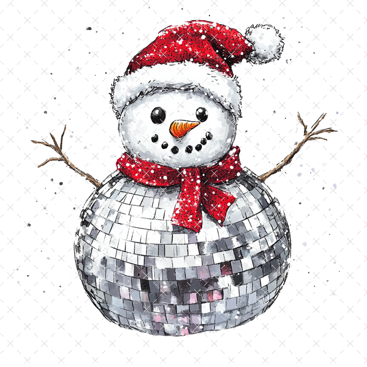 Snowman Disco Ball- DTF Transfer