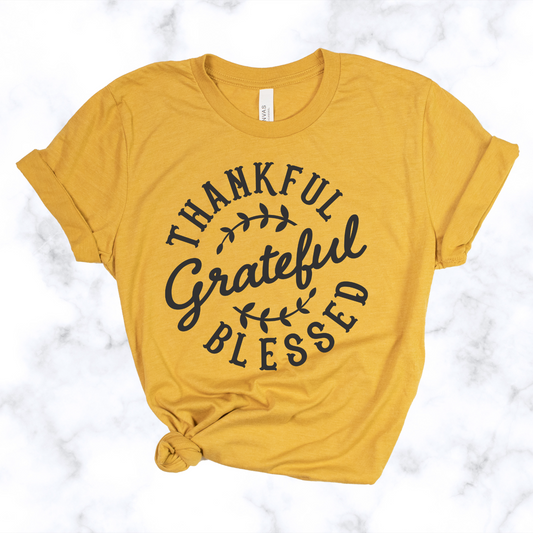 Thankful Grateful Blessed Tee