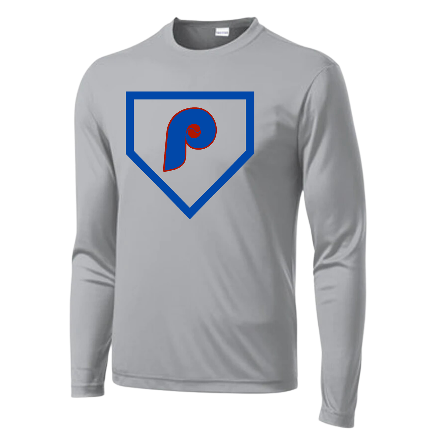 P Home Plate Youth Long Sleeve Dri-Wick Tee