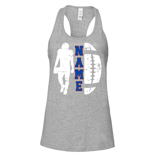 Football + Player + Name Adult Racerback Tank