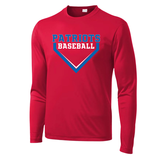 Patriots Home Plate Youth Long Sleeve Dri-Wick Tee