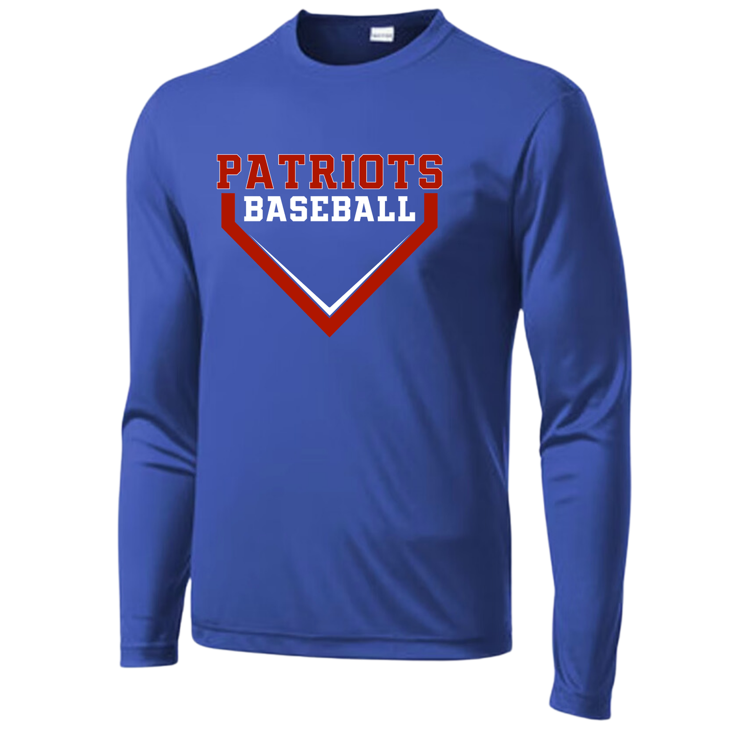 Patriots Home Plate Adult Long Sleeve Dri-Wick Tee